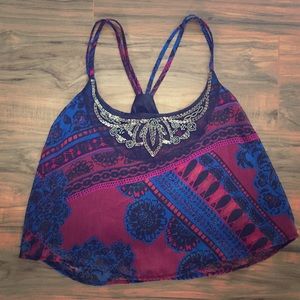 Charolette Russe Sphagetti Strap Flowy Crop Top